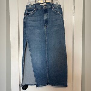 MOTHER Blue Denim Midi Skirt